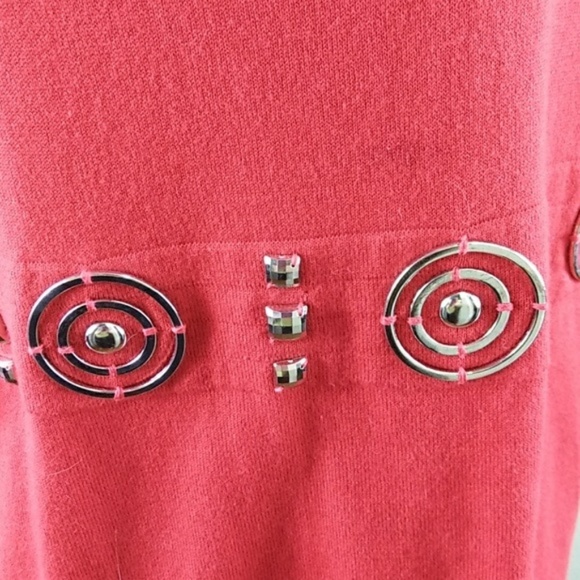 RQT Red Sweater with Silver Embellishments L NWT - Picture 3 of 8